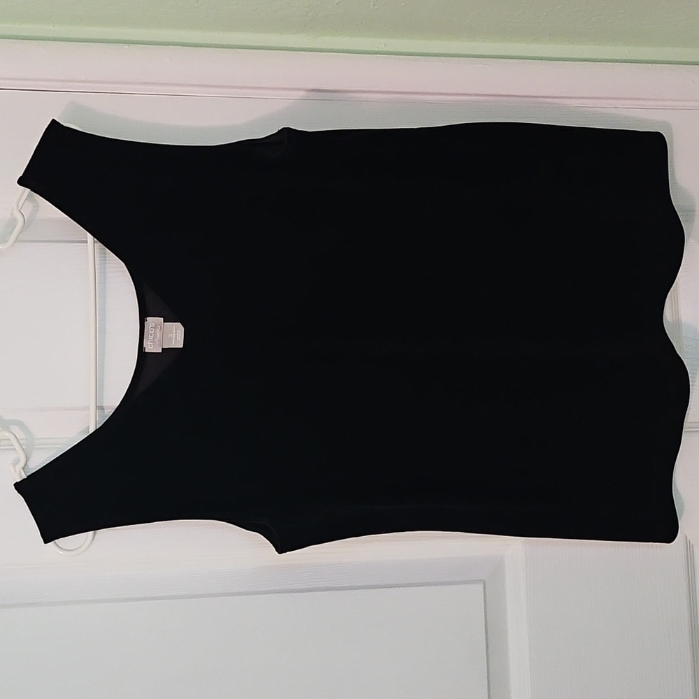 Chico's Travelers Velour Tank Top Size 2 (L/12) V Neck